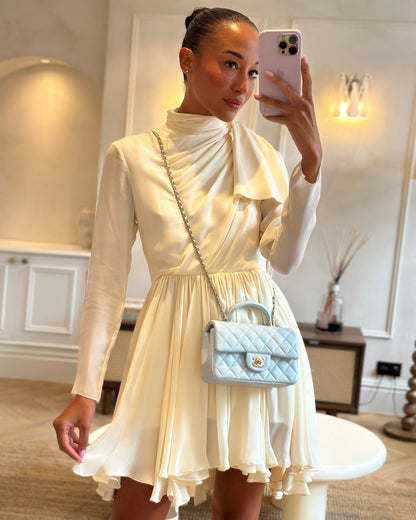 *HOT* Chanel Baby Blue Mini Rectangular Top Handle Bag in Lambskin Leather with Champagne Gold Hardware