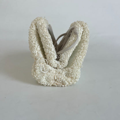 Bottega Veneta Mini Curly Raffia Pouch Clutch white Bag