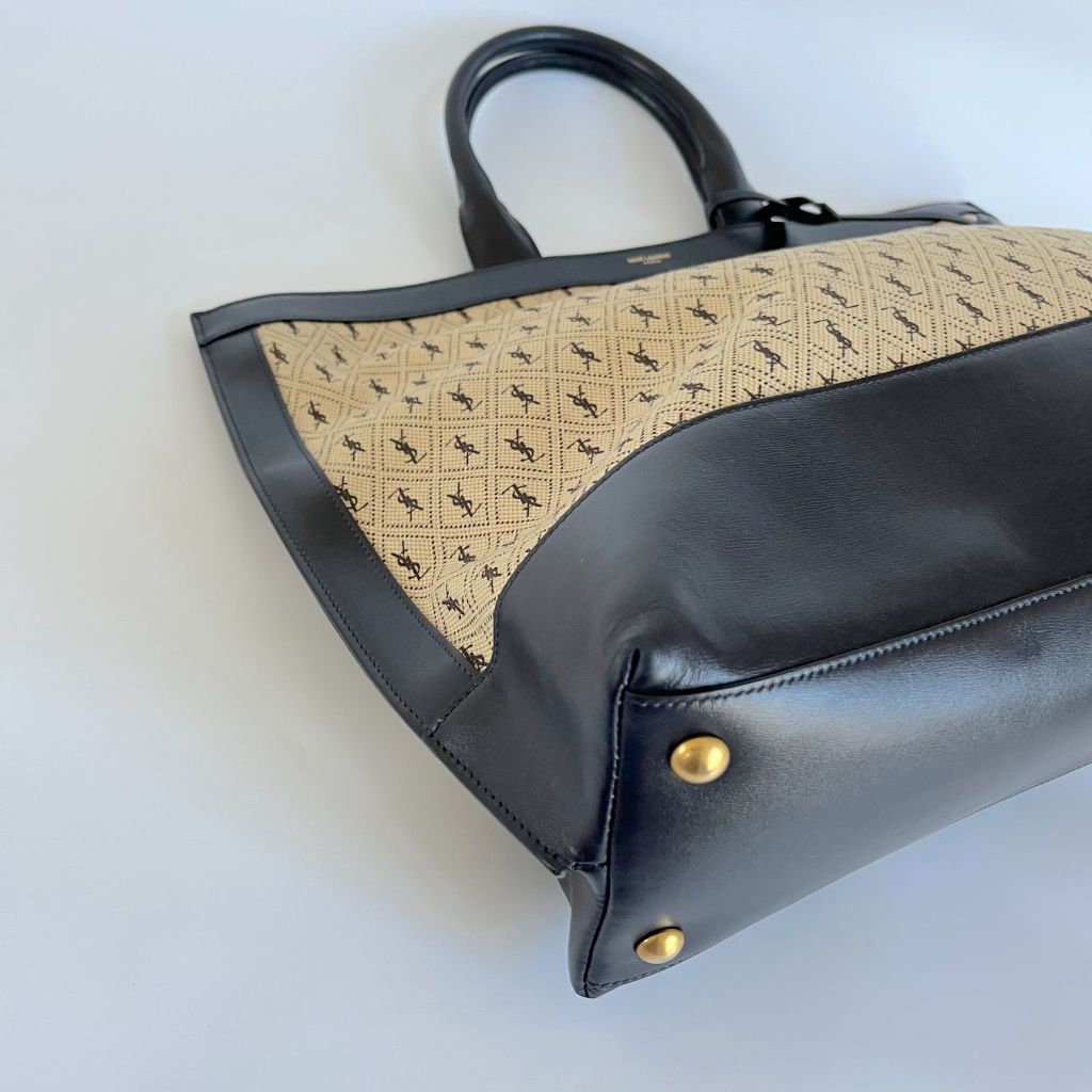 Saint Laurent Le Monogram Tote Monogram All Over Canvas and Leather Large Bag