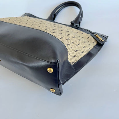Saint Laurent Le Monogram Tote Monogram All Over Canvas and Leather Large Bag