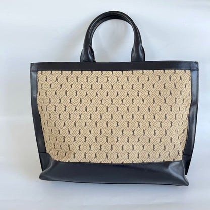 Saint Laurent Le Monogram Tote Monogram All Over Canvas and Leather Large Bag