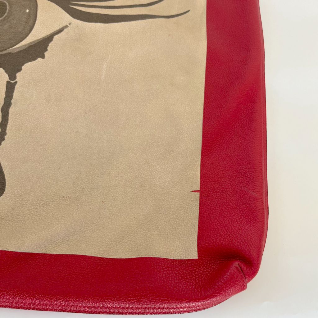 Gucci Elton John Tote "Levon Goodbye" Vinyl EP Cover (With Pouch) Maxi Hibiscus Red