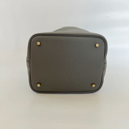 Hermes Picotin 22 Gris Meyer Bag with gold hardware