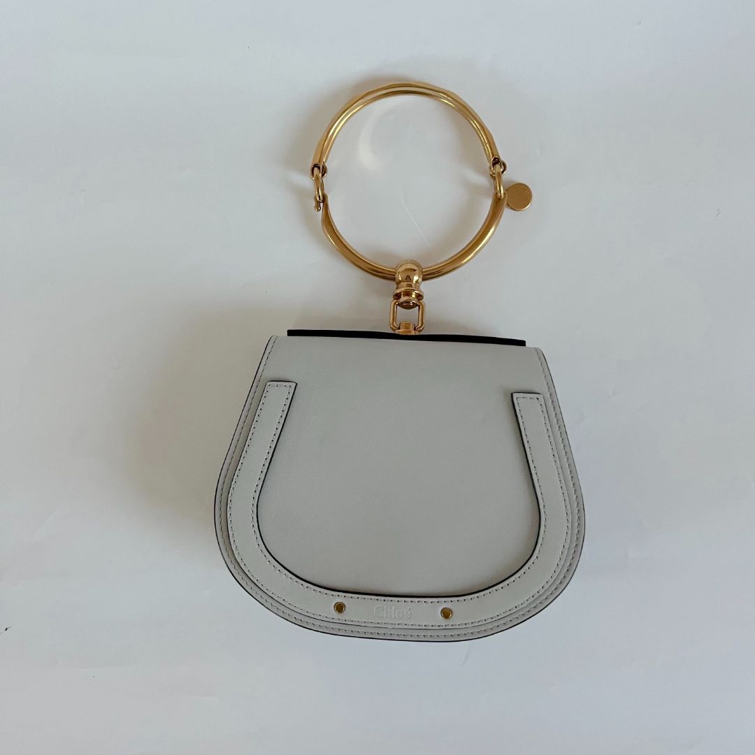 Chloe Grey Leather/Suede Small Nile Bracelet bag