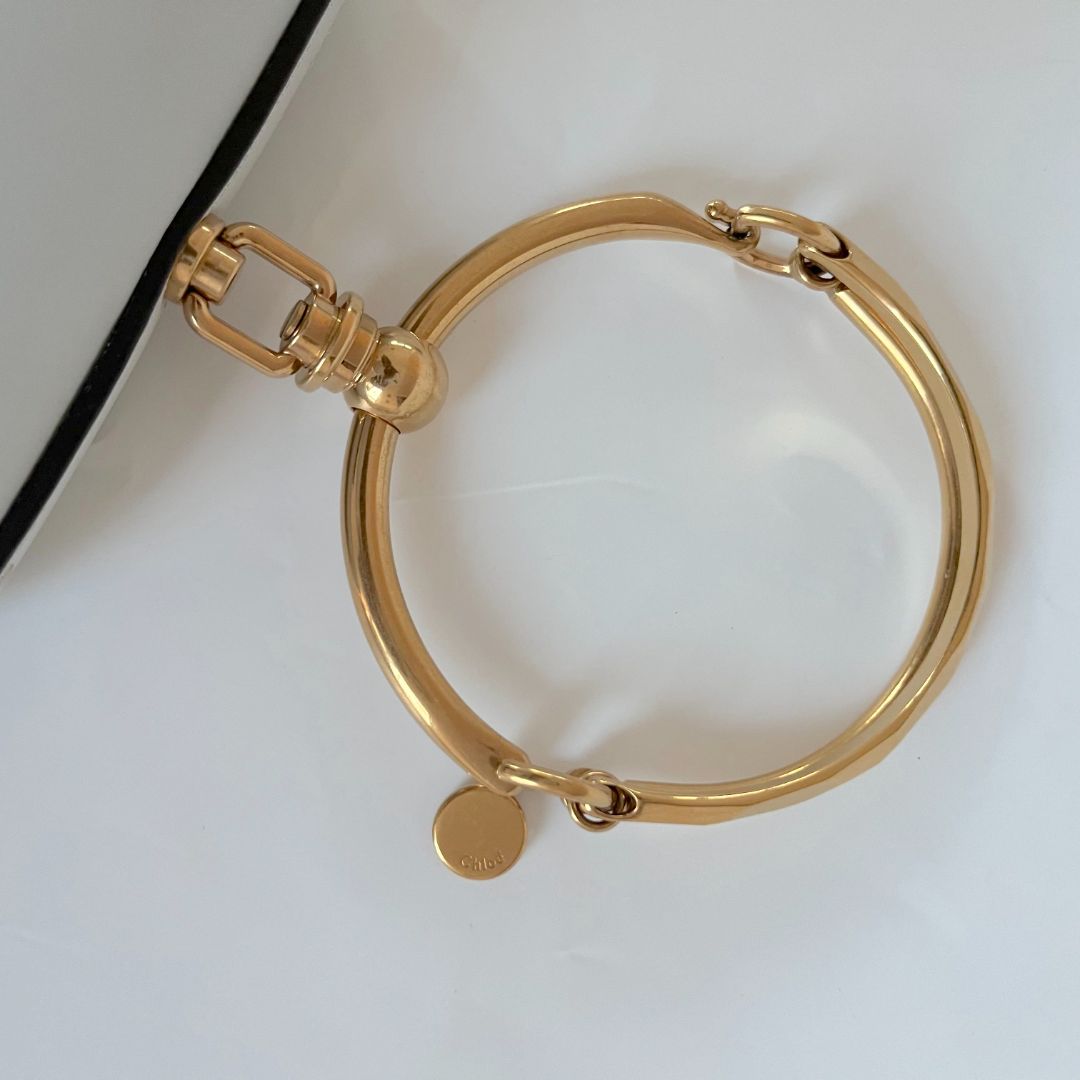 Chloe Grey Leather/Suede Small Nile Bracelet bag