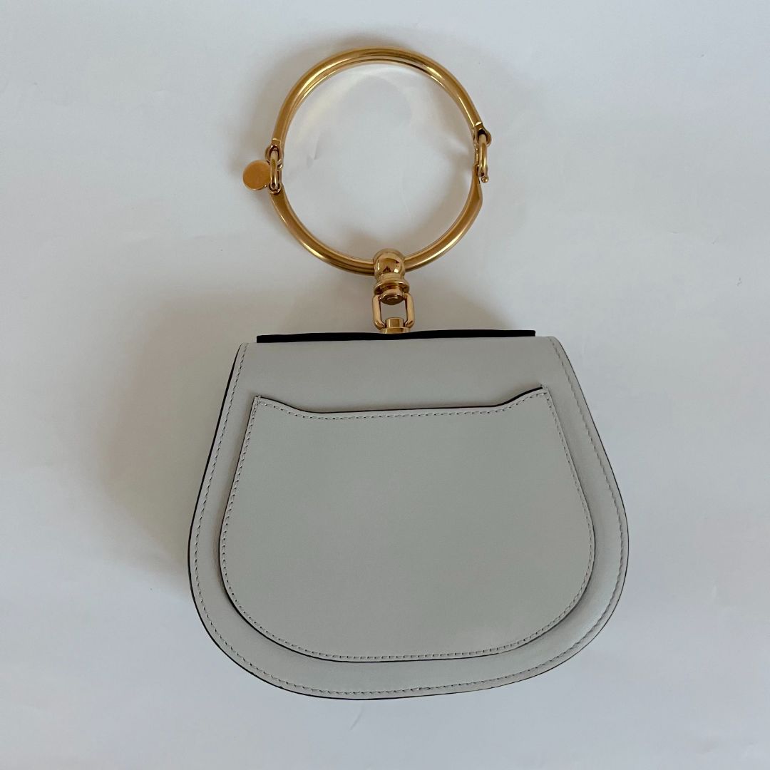 Chloe Grey Leather/Suede Small Nile Bracelet bag