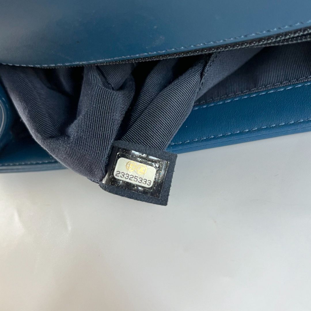Chanel blue chevron quilted new medium le boy bag