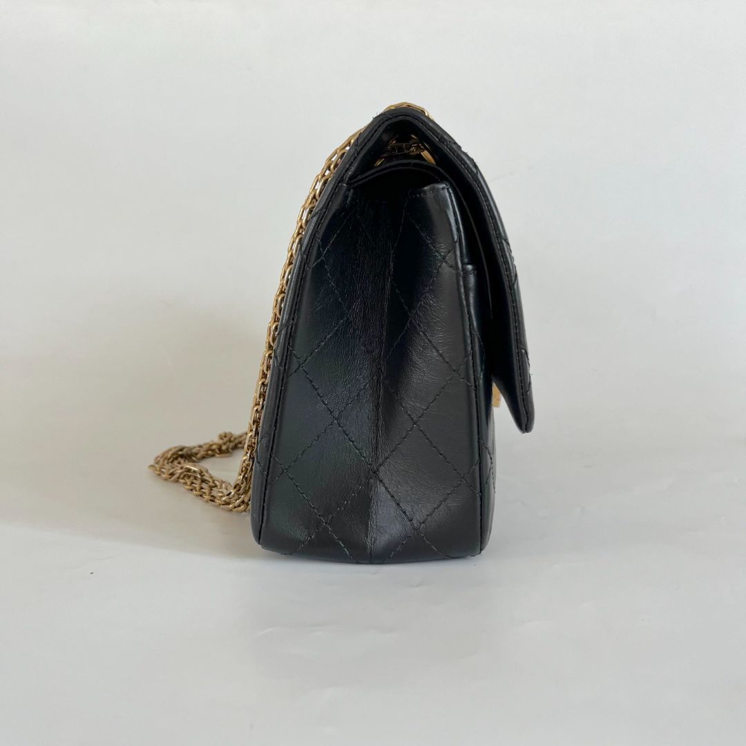 Chanel Black Quilted Aged Leather Reissue 2.55 Classic flap Bag