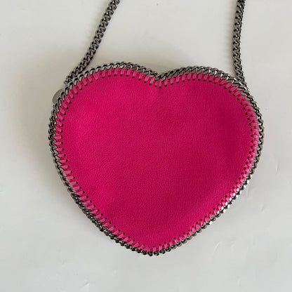 Stella McCartney heart shaped faux leather pink crossbody bag