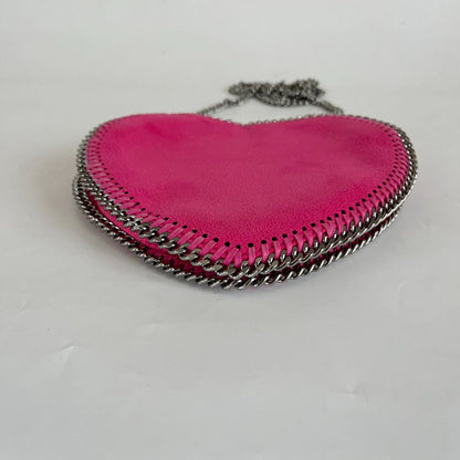 Stella McCartney heart shaped faux leather pink crossbody bag