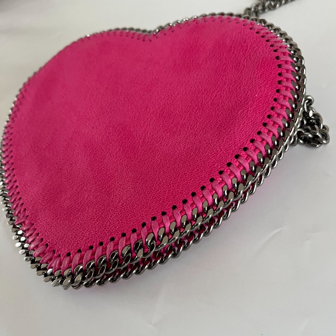 Stella McCartney heart shaped faux leather pink crossbody bag