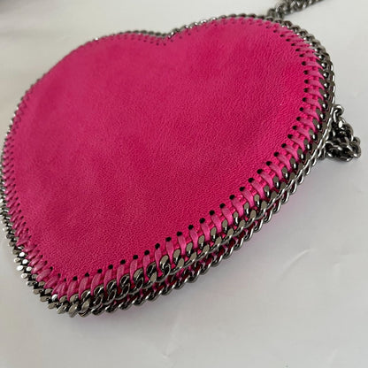 Stella McCartney heart shaped faux leather pink crossbody bag