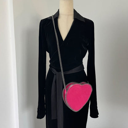 Stella McCartney heart shaped faux leather pink crossbody bag