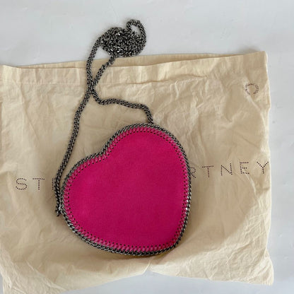 Stella McCartney heart shaped faux leather pink crossbody bag
