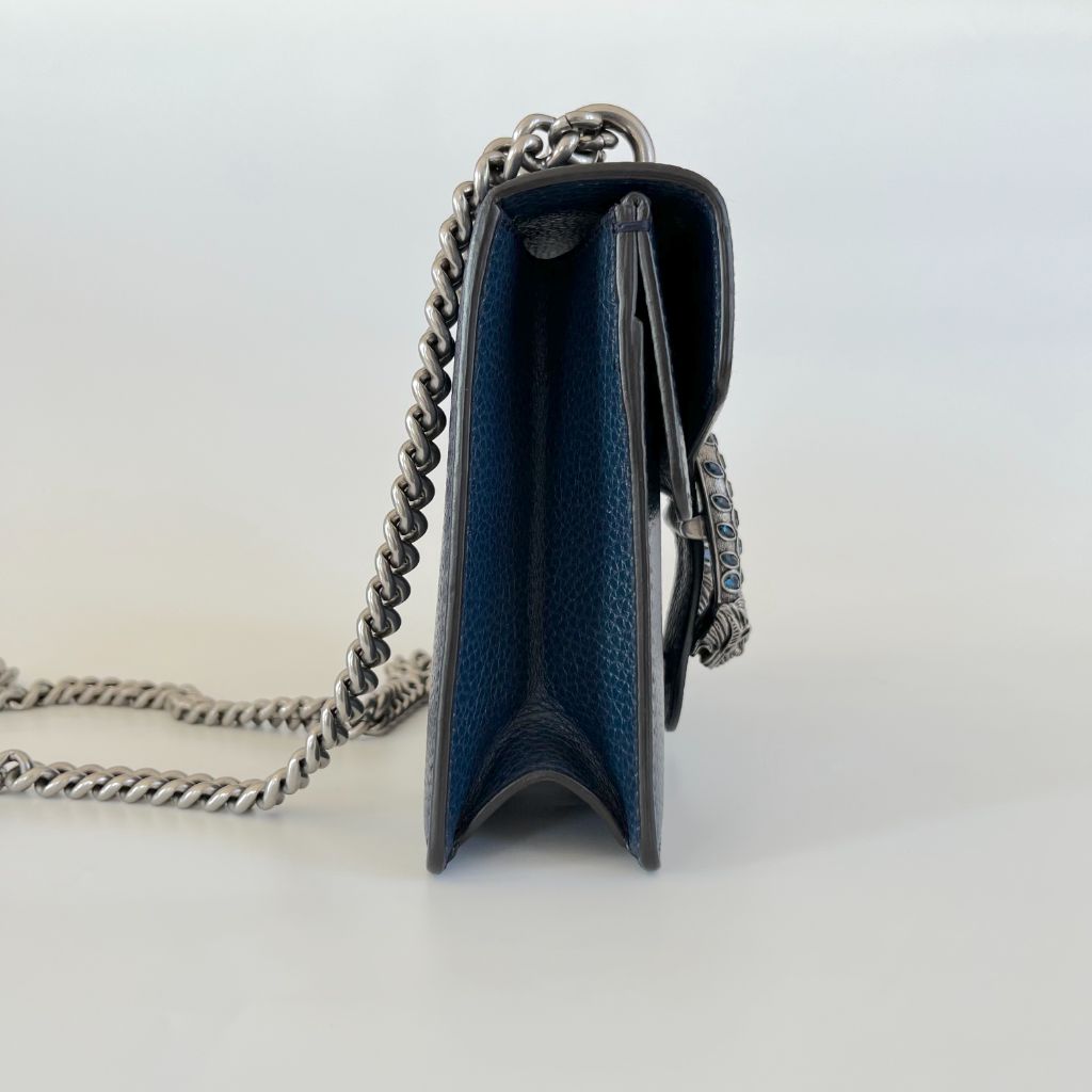 Gucci Navy Blue Leather Small Dionysus shoulder bag