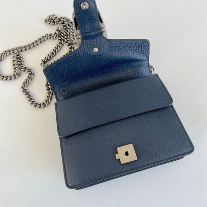 Gucci Navy Blue Leather Small Dionysus shoulder bag