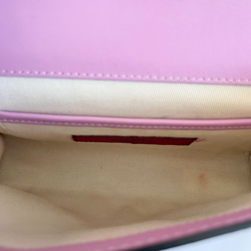Valentino pink leather flap bag with rock studs