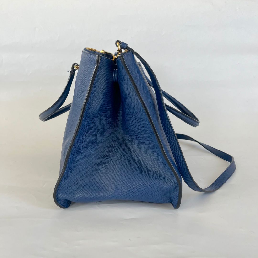 Prada Blue Saffiano Leather Handbag