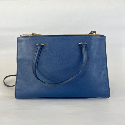 Prada Blue Saffiano Leather Handbag