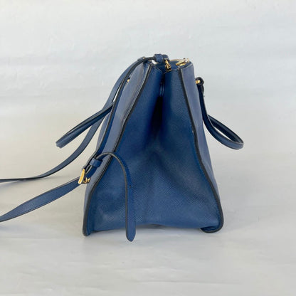 Prada Blue Saffiano Leather Handbag