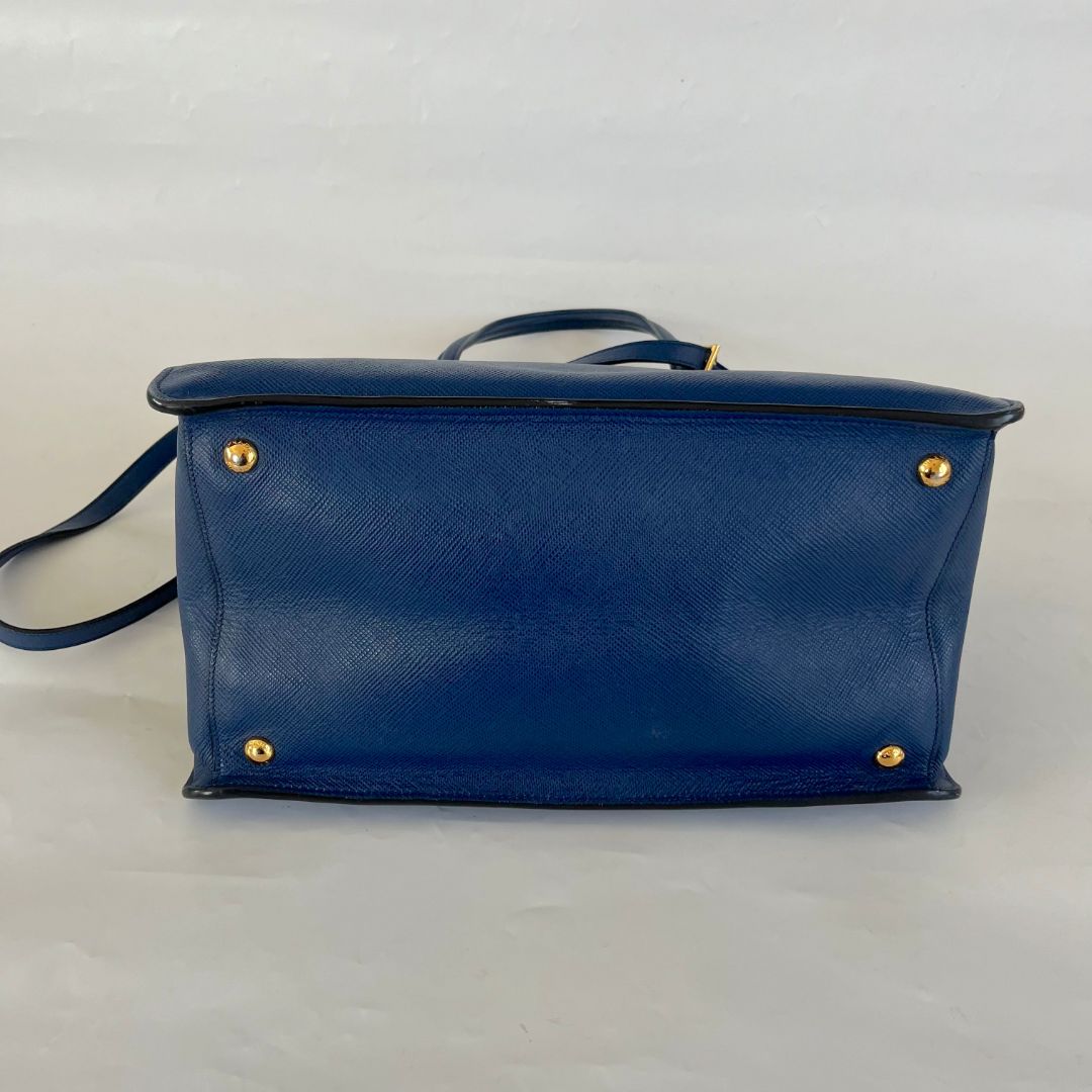 Prada Blue Saffiano Leather Handbag