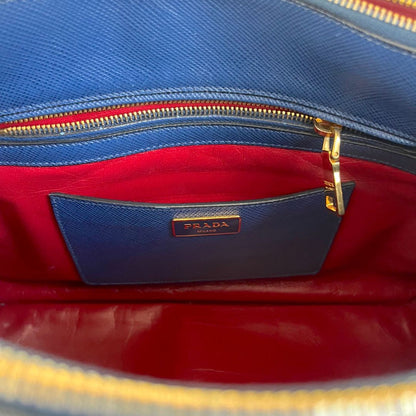 Prada Blue Saffiano Leather Handbag