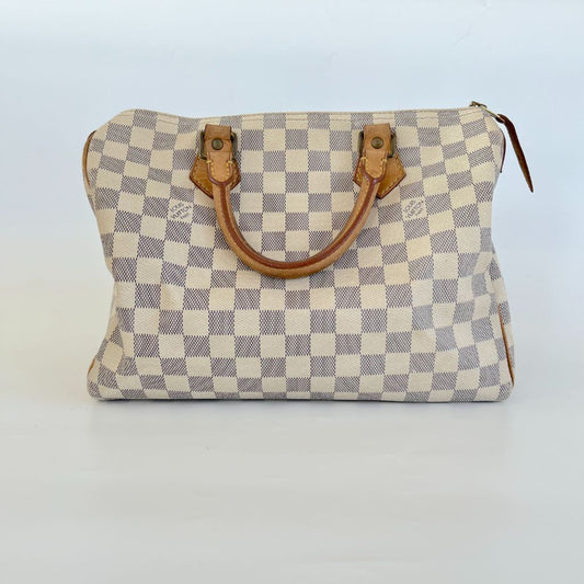 Louis Vuitton Azur Damier 30 Speedy Vintage Bag