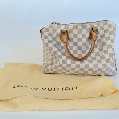 Louis Vuitton Azur Damier 30 Speedy Vintage Bag