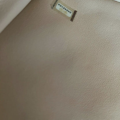 Chanel beige caviar quilted leather maxi double flap bag