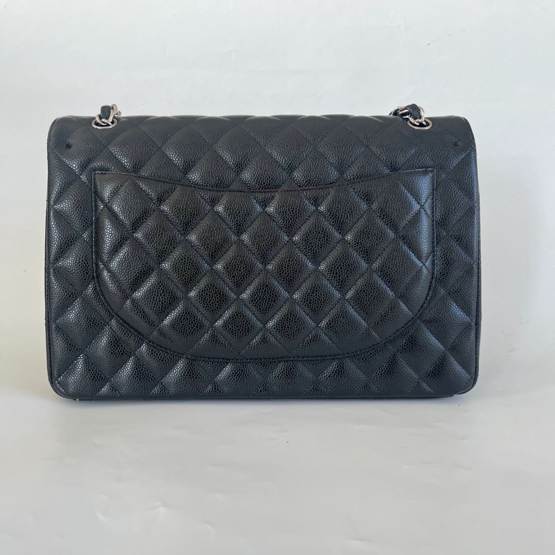 Chanel Black Maxi Classic Caviar Double Flap
