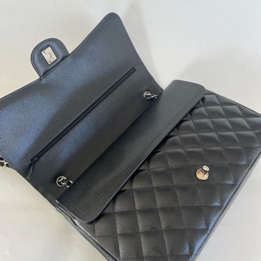Chanel Black Maxi Classic Caviar Double Flap