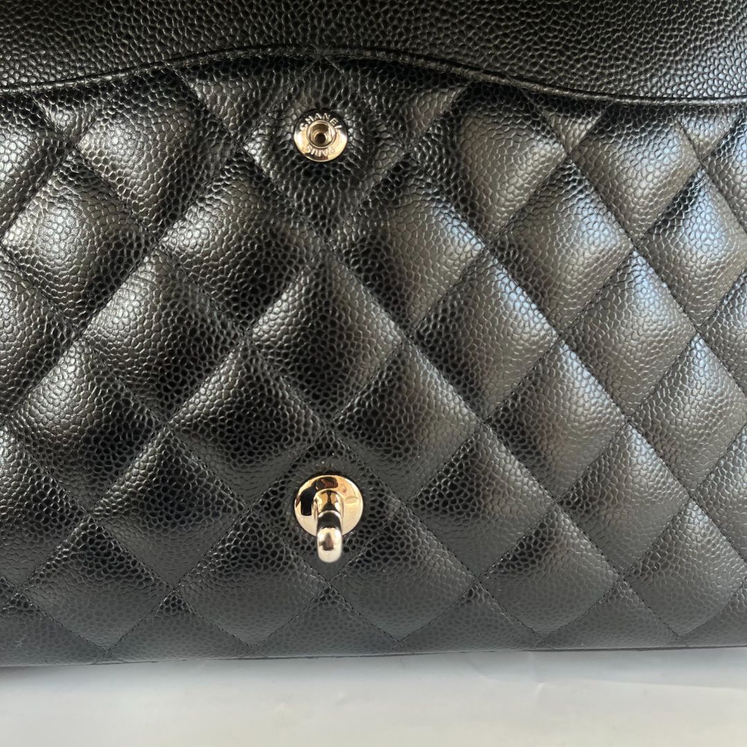 Chanel Black Maxi Classic Caviar Double Flap