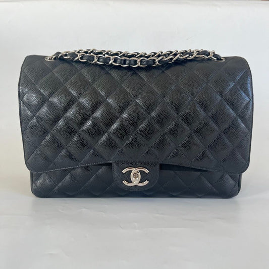 Chanel Black Maxi Classic Caviar Double Flap