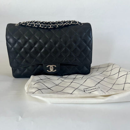 Chanel Black Maxi Classic Caviar Double Flap