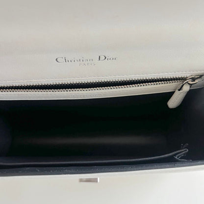 Dior Off White Micro Cannage Patent Leather Small Diorama Flap Bag