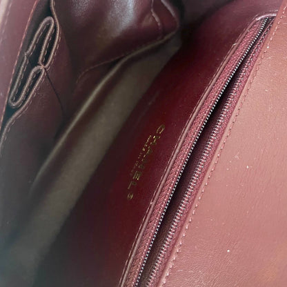 Chanel Burgundy CC Filigree Flap Small