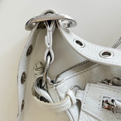 Balenciaga White Leather XS Le Cagole Shoulder Bag