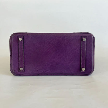 Hermès 30 Birkin Violet Ostrich Shoulder Bag