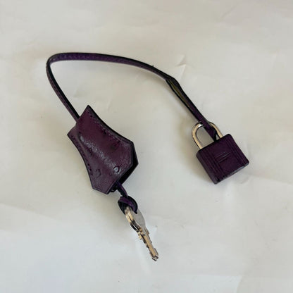 Hermès 30 Birkin Violet Ostrich Shoulder Bag