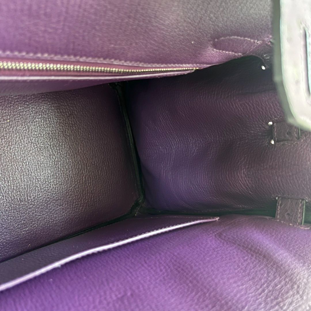 Hermès 30 Birkin Violet Ostrich Shoulder Bag