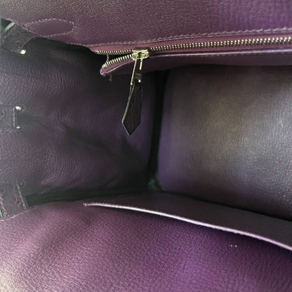 Hermès 30 Birkin Violet Ostrich Shoulder Bag