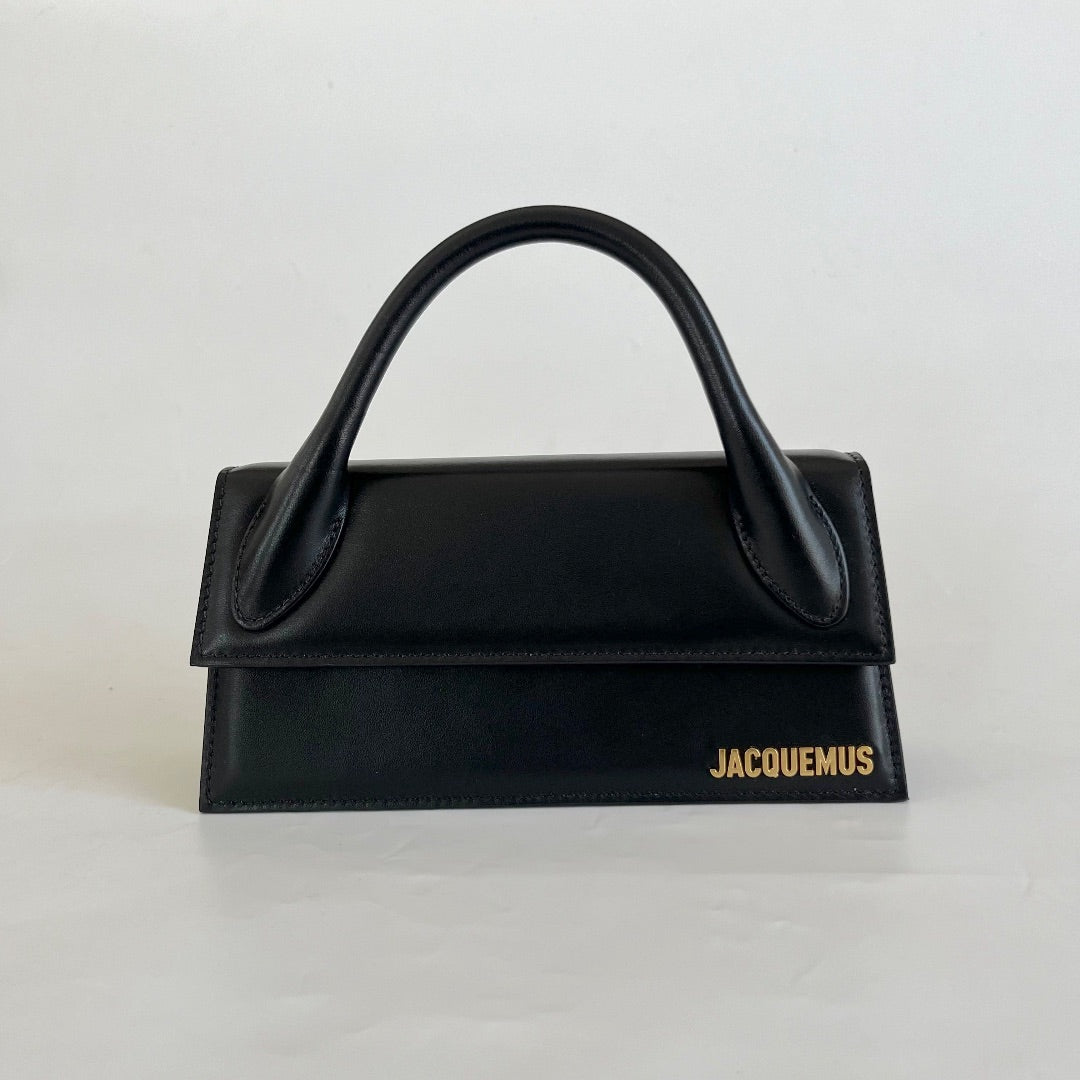 Jacquemus Le Chiquito Long Black Bag in Leather