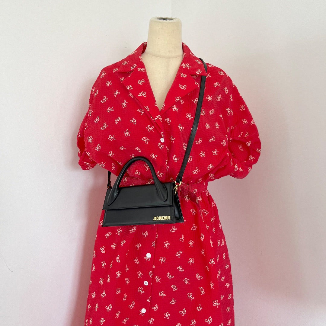 Jacquemus Le Chiquito Long Black Bag in Leather