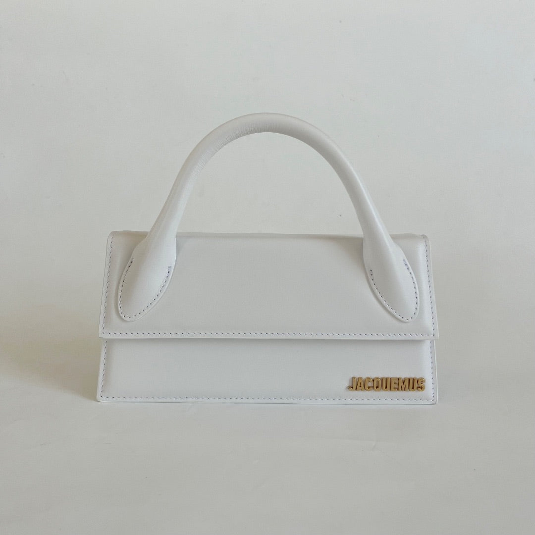 Jacquemus Le Chiquito Long White Bag in Leather.