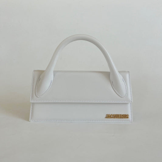 Jacquemus Le Chiquito Long White Bag in Leather.