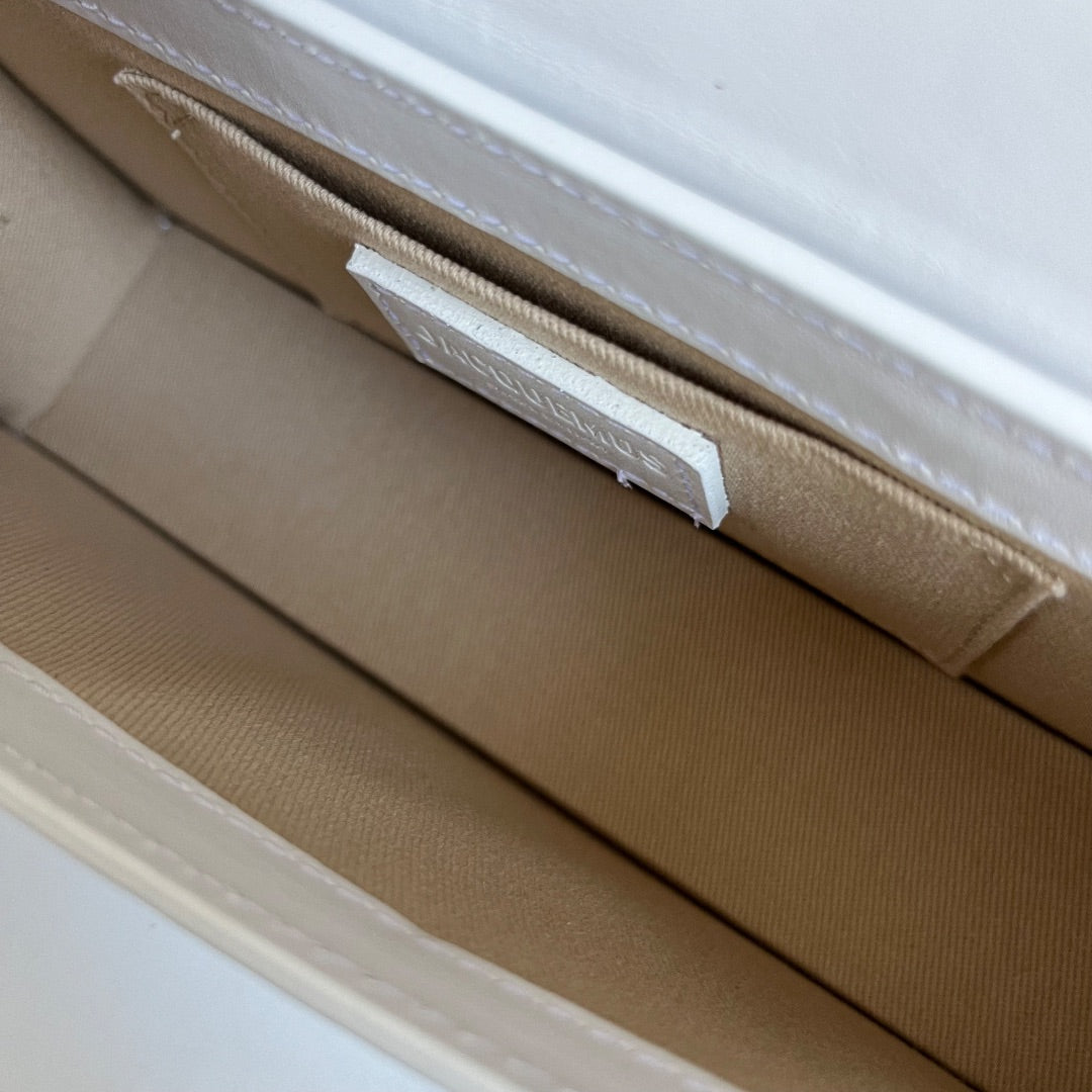 Jacquemus Le Chiquito Long White Bag in Leather.