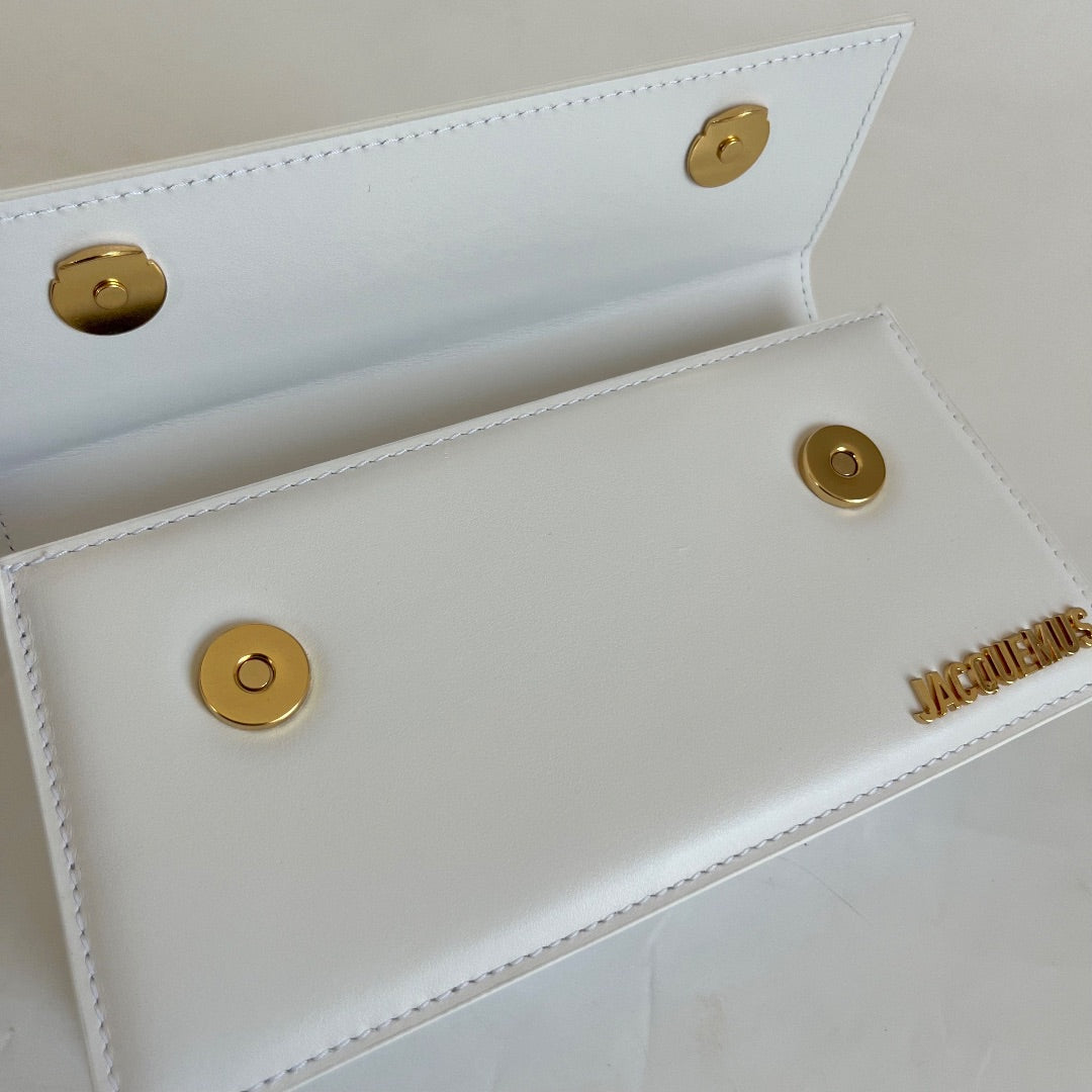 Jacquemus Le Chiquito Long White Bag in Leather.