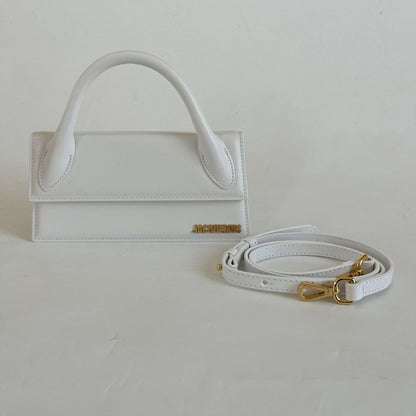 Jacquemus Le Chiquito Long White Bag in Leather.