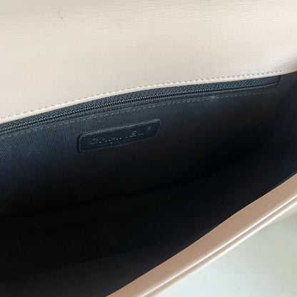 Chanel light pink chevron new medium flap bag w/ beaded detail