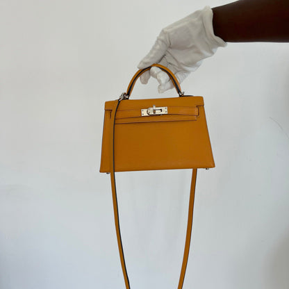 Hermes Kelly Mini Chevre Sesame Bag